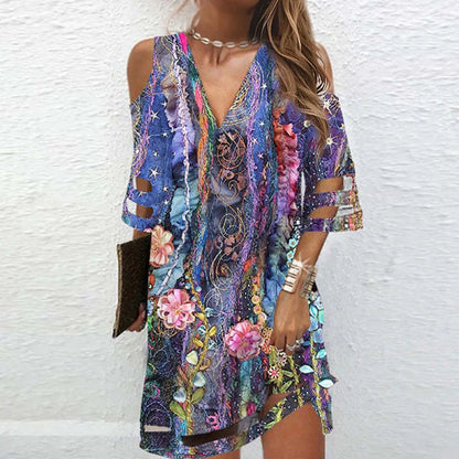 V Neck Tie Dye Dress - Summer Fashion Essential
