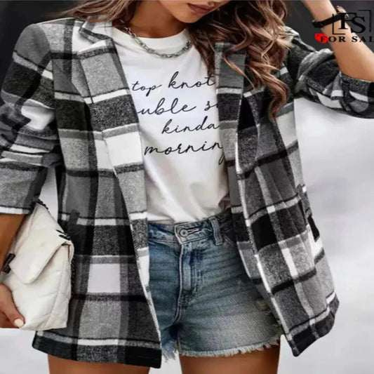 Checkered Coat for Women - Stylish and Trendy Outerwear