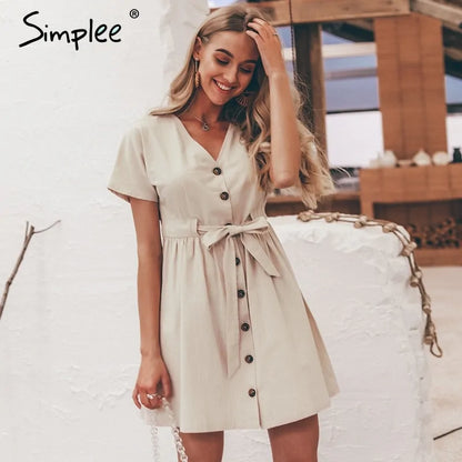 Short Summer V-Neck Dresses for Effortless Style - Store 48
