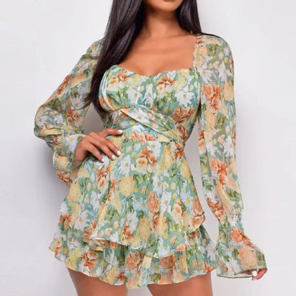 Square Collar Backless Romper for Stylish Summer Fashion