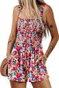 Flower Print Jumpsuit Summer Fashion Sleeveless Beach Bodysuit