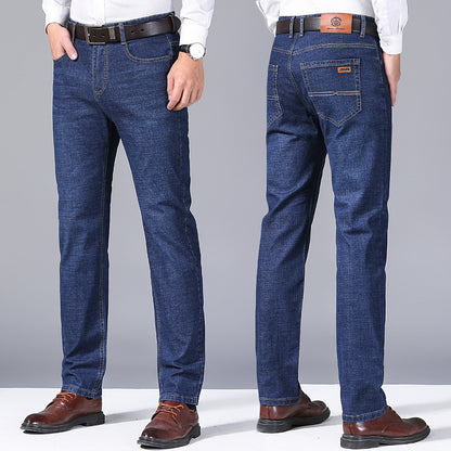 Thick Loose Straight Jeans for Men - Comfortable Fit and Stylish Design