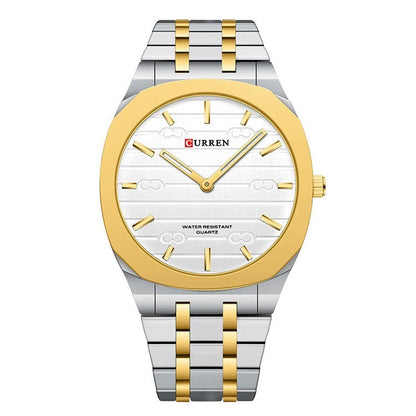 Ultra-thin Steel Watch with Simple Calendar and Large Dial