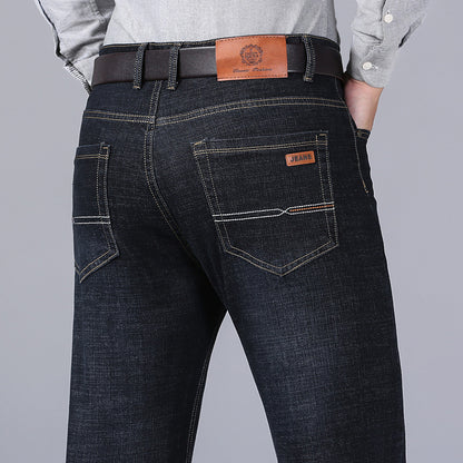 Thick Loose Straight Jeans for Men - Comfortable Fit and Stylish Design