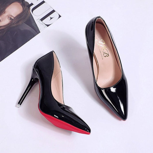 Women's Stiletto High Heels Red Bottom, Sexy Pointed Toe Super High Heel Solid Colour