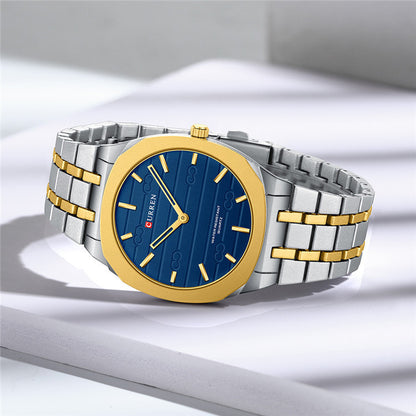 Ultra-thin Steel Watch with Simple Calendar and Large Dial