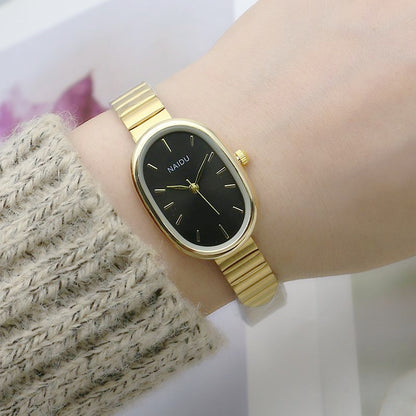 Oval Small Kit Bamboo Strap Girls' Watch - Stylish and Eco-Friendly Timepiece