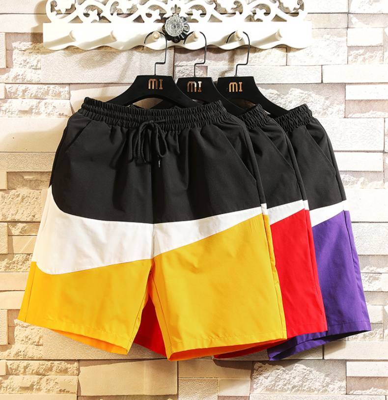 Summer Men's Shorts Korean Style Trend Multicolor Sports Beach Pants Loose Plus Size Couple Large Trunks