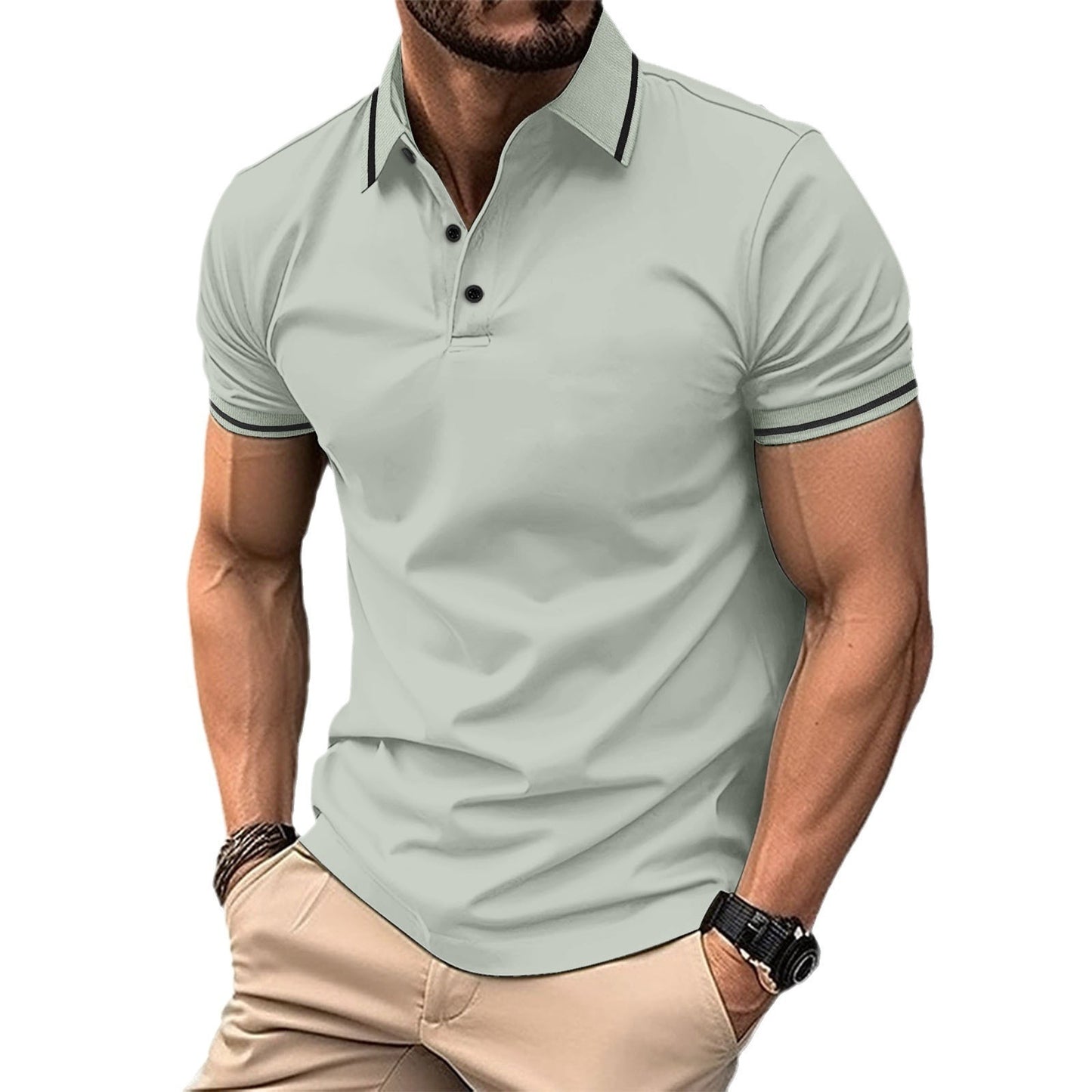Men's Sports Casual Lapel Short Sleeve Polo Shirt