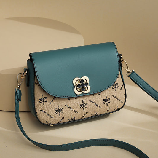 Women's Contrast Colour Bag - Small Printed Design