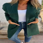 Fall Winter Knitted Cardigan Mid-length Thin Woolen Coat