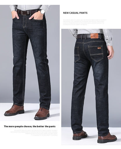 Thick Loose Straight Jeans for Men - Comfortable Fit and Stylish Design