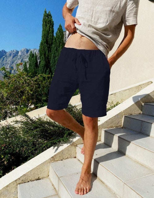 Men's Loose Cotton And Linen Casual Shorts