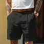 Men's Pleated Shorts - Pocketed Straight Leg Design