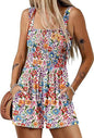Flower Print Jumpsuit Summer Fashion Sleeveless Beach Bodysuit