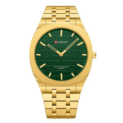 Ultra-thin Steel Watch with Simple Calendar and Large Dial