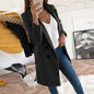 Solid Color Woolen Polo Collar Coat - Mid-length Button Design