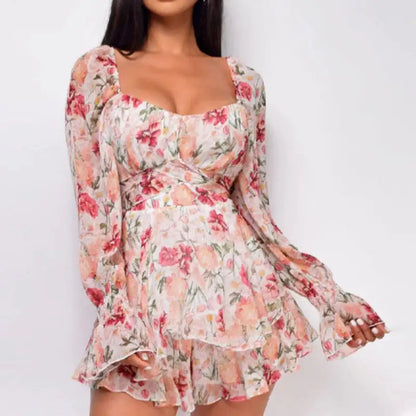 Square Collar Backless Romper for Stylish Summer Fashion