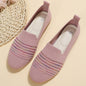 Women's Casual Flat Shoes - Flying Knit Flat Sole Single Shoes