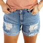 Women's Washed Frayed Shorts for Summer Casual All-Matching Style