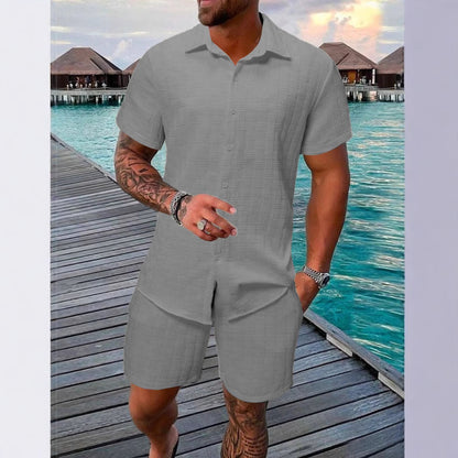 Summer Jacquard Suit in Black and White Solid Color