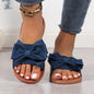 Women's Platform Beach Slippers with Cute Bow Design