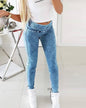 Women's High Waist Lace-up Jeans - Stretch Skinny Fit for Ultimate Style
