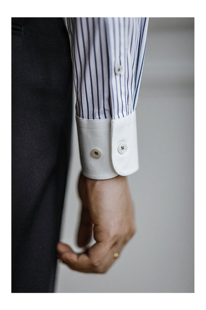 Men's Slim Fit Shirt - Pointed Collar Long Sleeve in Various Colors