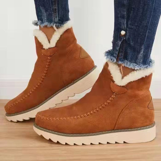 Women Winter Snow Boots Plush Ankle Flats Shoes for Warm Comfort