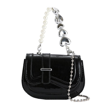 New Laser Pearl Tote Bag Saddle Girl Mini