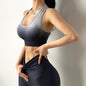 Two Piece Seamless Yoga Bodysuit for Women - Gym Polyester Outfit