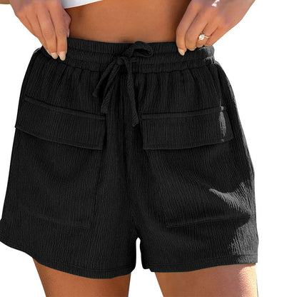 Summer Drawstring Shorts With Pockets for Women - Casual Sports Pants