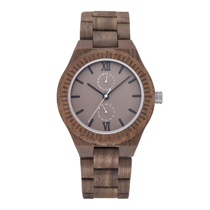 Men's Wooden Watch - Multi-functional Quartz Movement