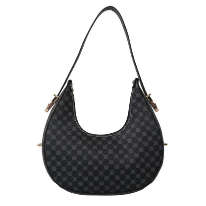 Casual Printed One Shoulder Crescent Bag - Western Style Underarm Bag