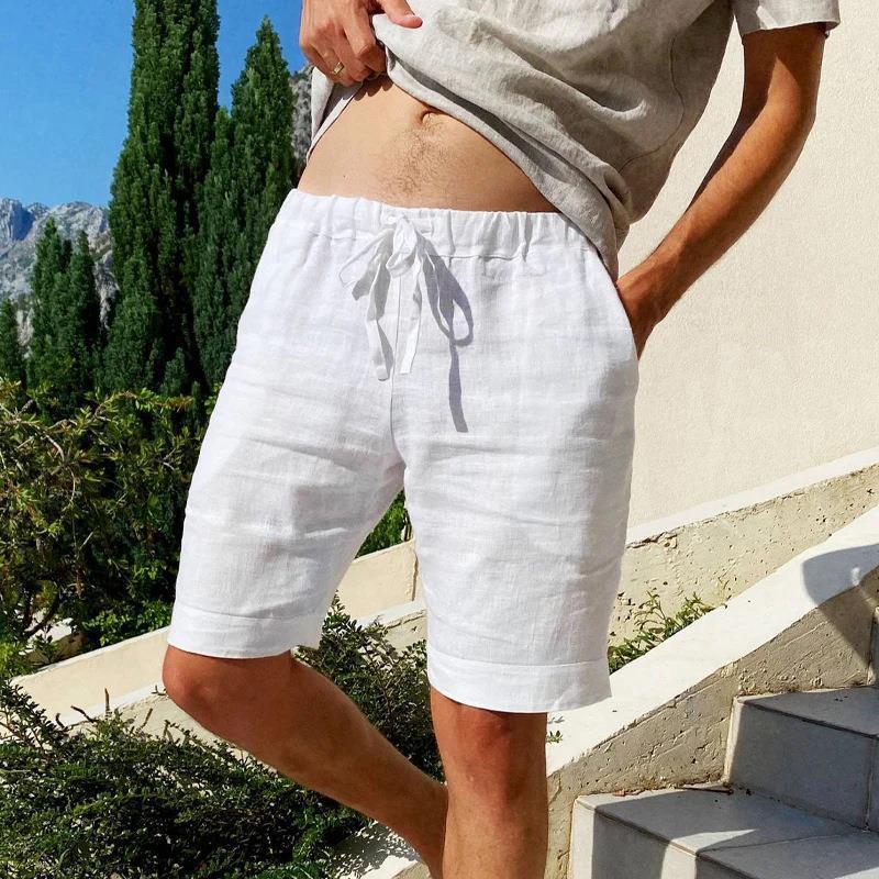 Men's Loose Cotton And Linen Casual Shorts