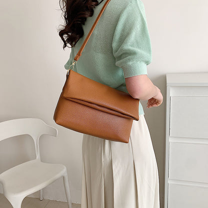 Solid Color French Stick Crossbody Bag for Underarm and Shoulder Use