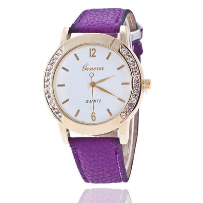 Geneva Diamond Quartz Watch for Women - Elegant Timepiece