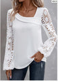 Women's Elegant Long Sleeve T-shirt - Fashionable Loose All-Matching Top