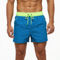 Men's Beach Boardshorts Quick-Drying Waterproof Lining Solid Color 3-Point Pants with Back Pocket Zipper