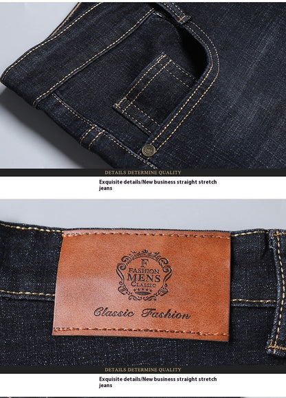 Thick Loose Straight Jeans for Men - Comfortable Fit and Stylish Design