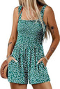 Flower Print Jumpsuit Summer Fashion Sleeveless Beach Bodysuit