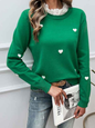 Women's Temperament Casual Embroidered Love Heart Long Sleeve Sweater