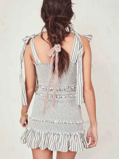 Sleeveless Summer Dress with Bow-Tied Detail for Stylish Comfort - Store 48