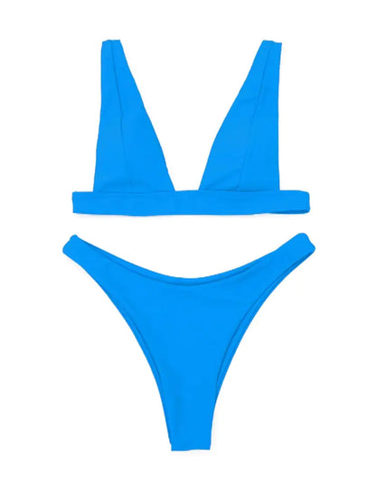 Fixed Triangle Bikini with Zip - Stylish and Comfortable Swimwear